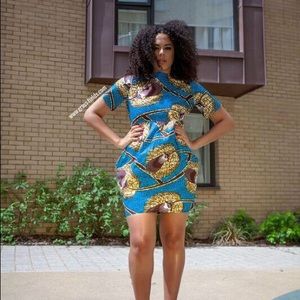 Grass-fields African Print Yaze Dress